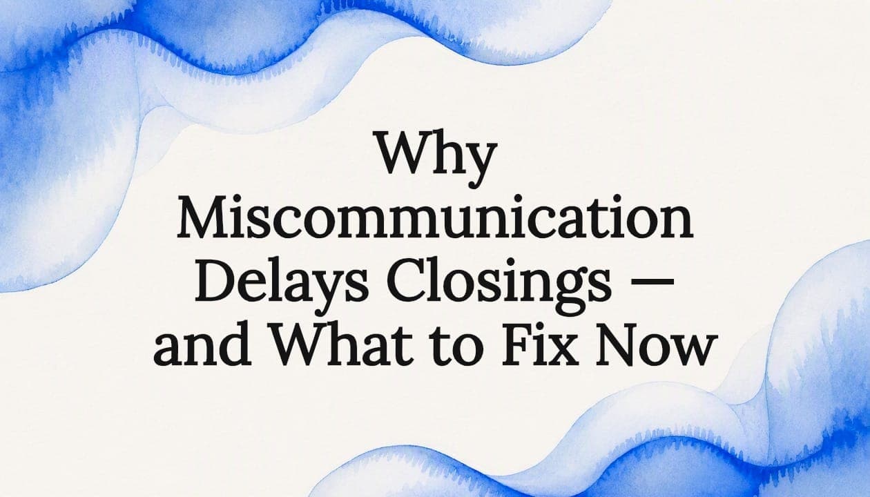 Why Miscommunication Delays Closings — and What to Fix Now